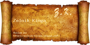 Zelnik Kinga névjegykártya
